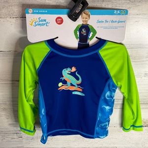 Dino Long Sleeve Swim Shirt Size M (2-4 Years) NEW